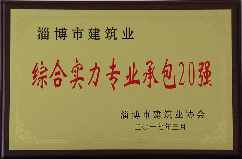 装饰公司荣获2016年度 淄博市建筑业综合实力专业(图2)